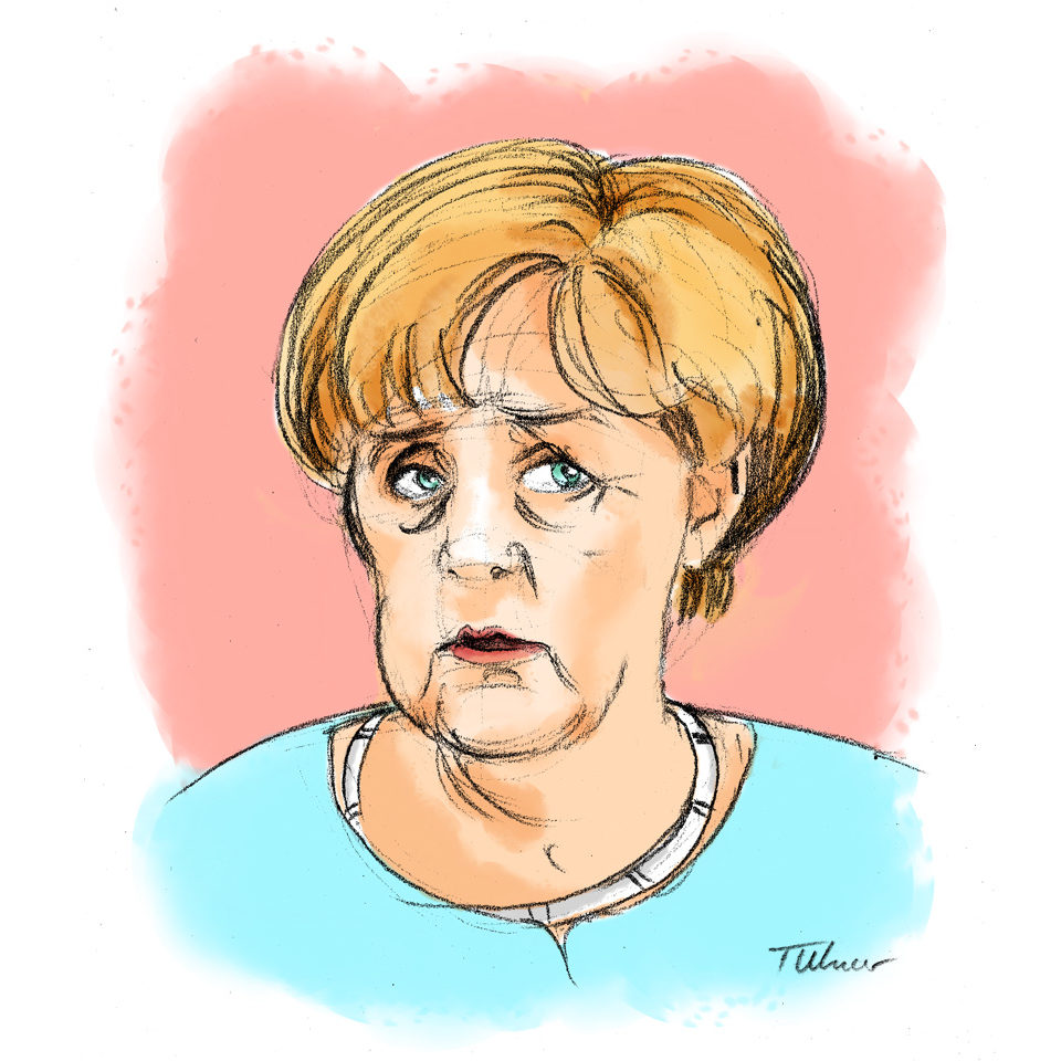 Karikatur von Angela Merkel